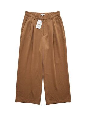 NWT | Brown Pleated Wide Leg High Waisted Trousers Dress Pants | Size 14